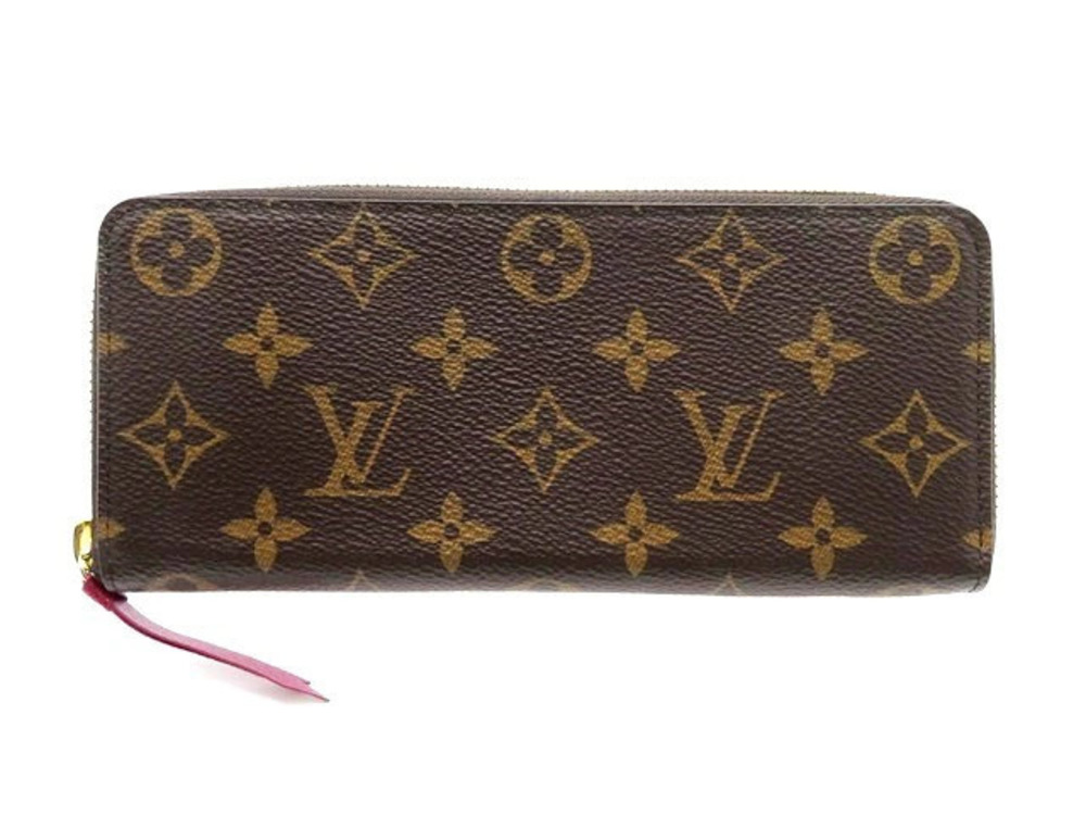 LOUIS VUITTON Portefeuille Clemence Wallet Long Monogram Fuschia Pink